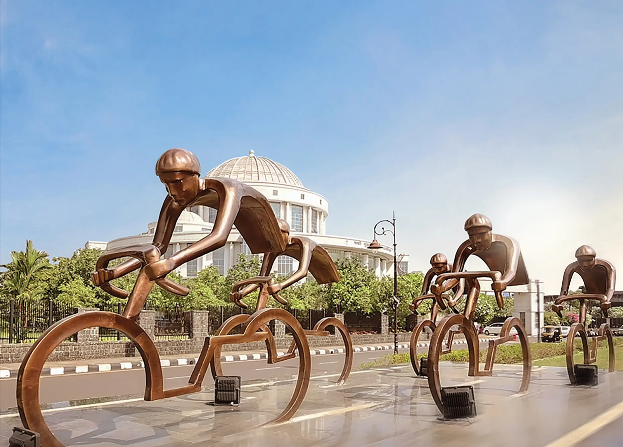 Cyclist Sculpture NMMC Roopsa Installation