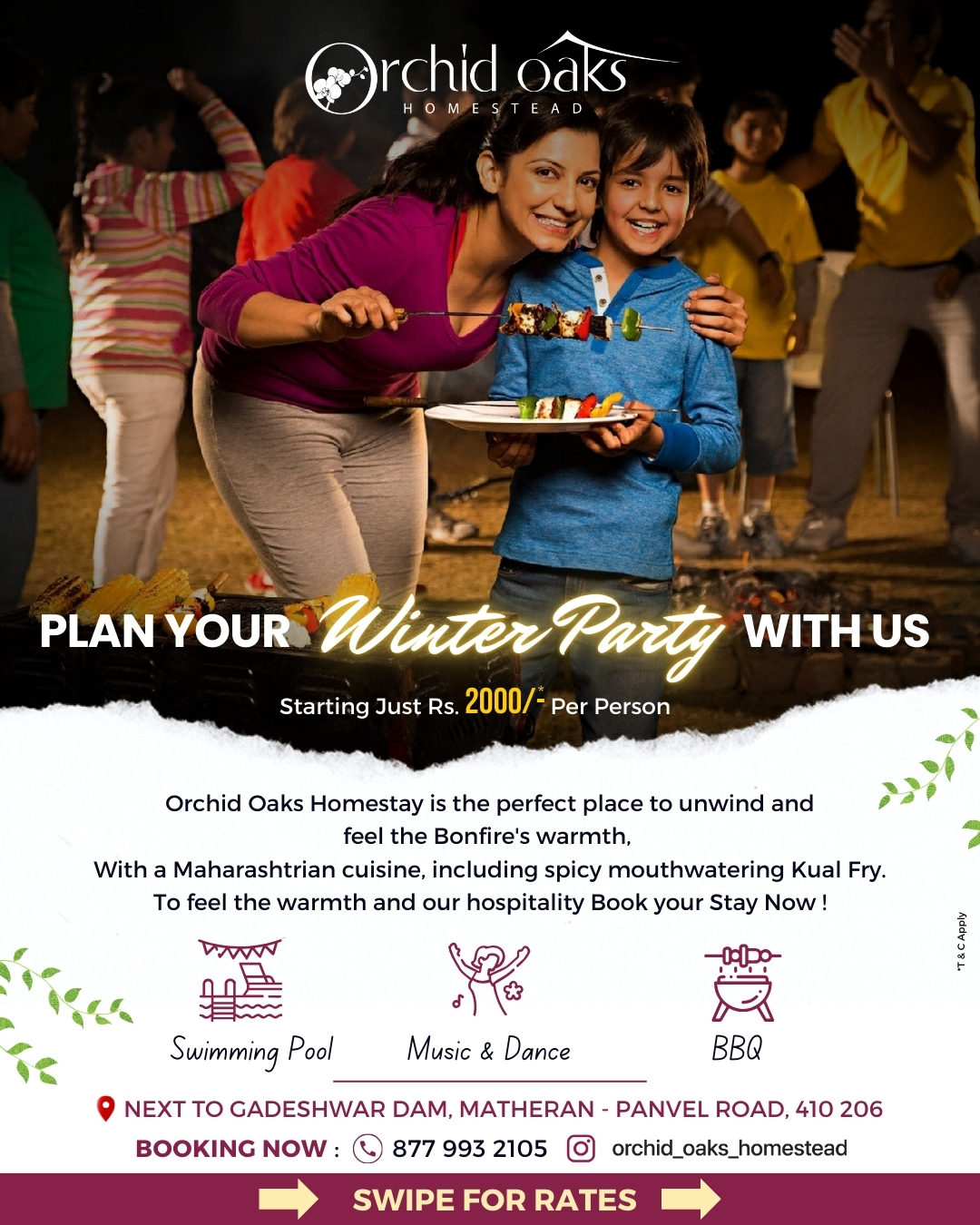 Winter Party Celebrations at Orchid Oaks - Cozy indoor venue with festive decorations